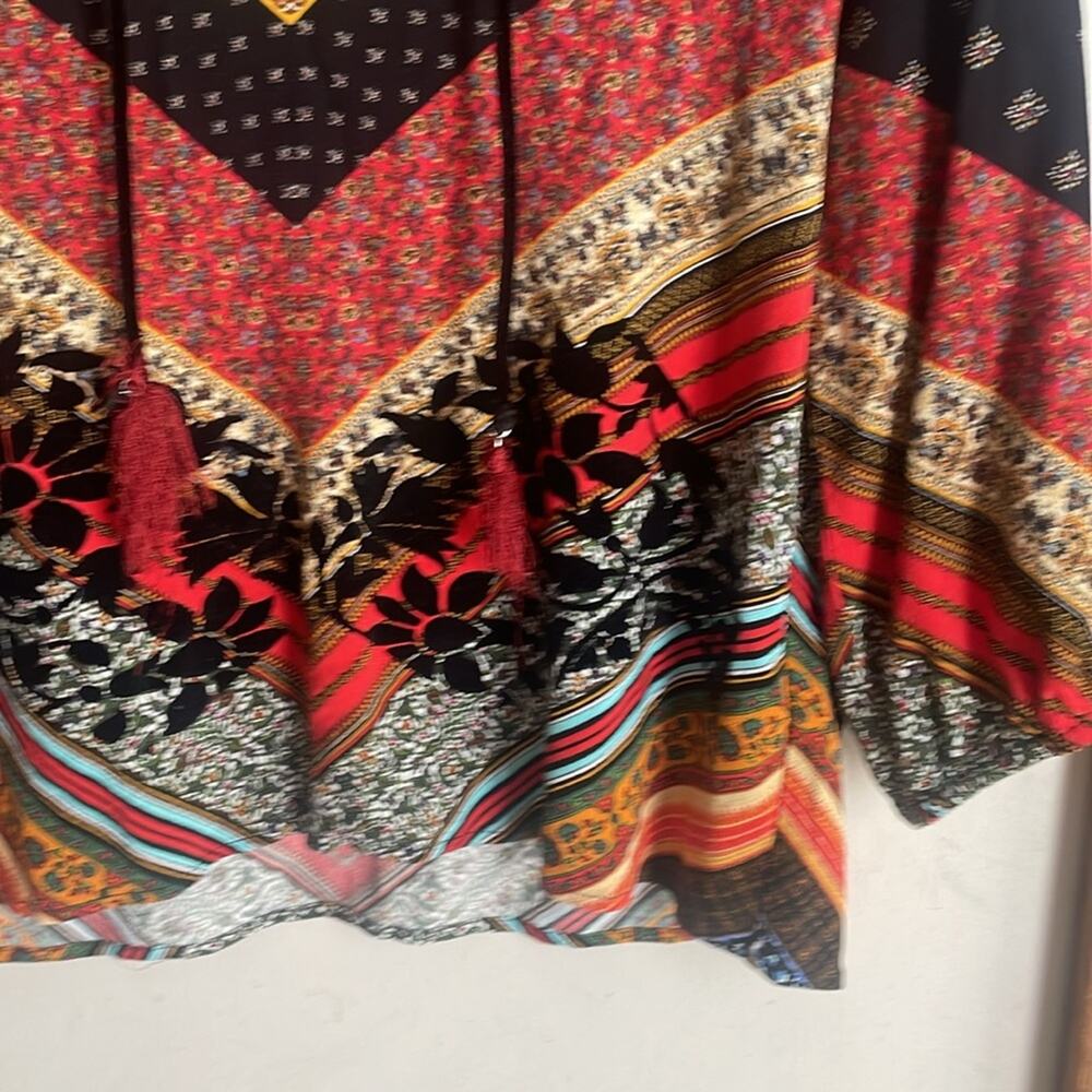 Desigual Lucia Chevron Patchwork Boho Blouse - image 6
